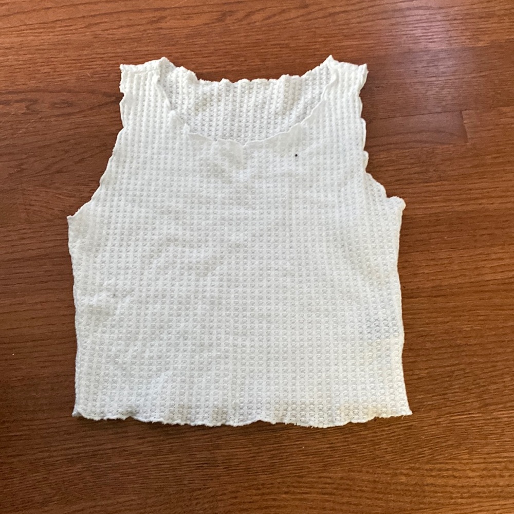 white cropped tank